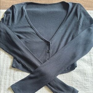 ALO Yoga Black Ribbed Sweater